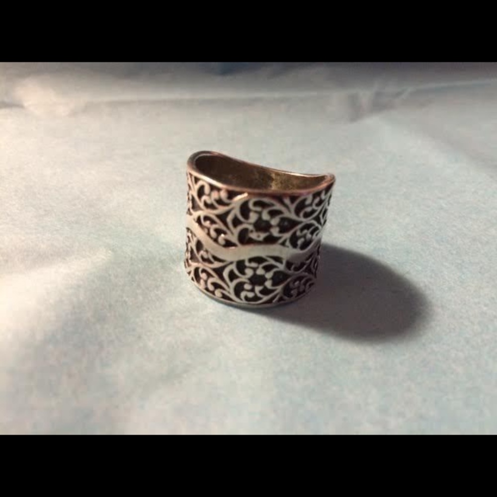 Silpada Silver filagree ring R1741 size 7